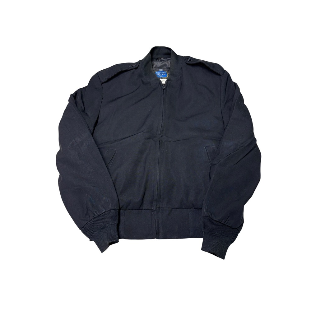 Neptune Garment Co Womens Black Wool Blend Military Officer Bomber Jacket 18R